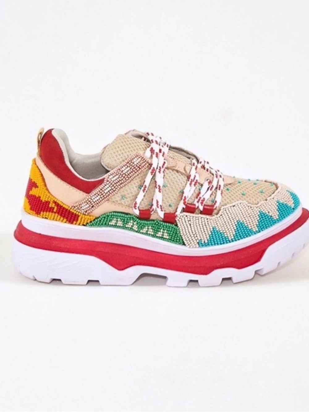 FARM Rio Beige Multicolor Beaded Sneaker